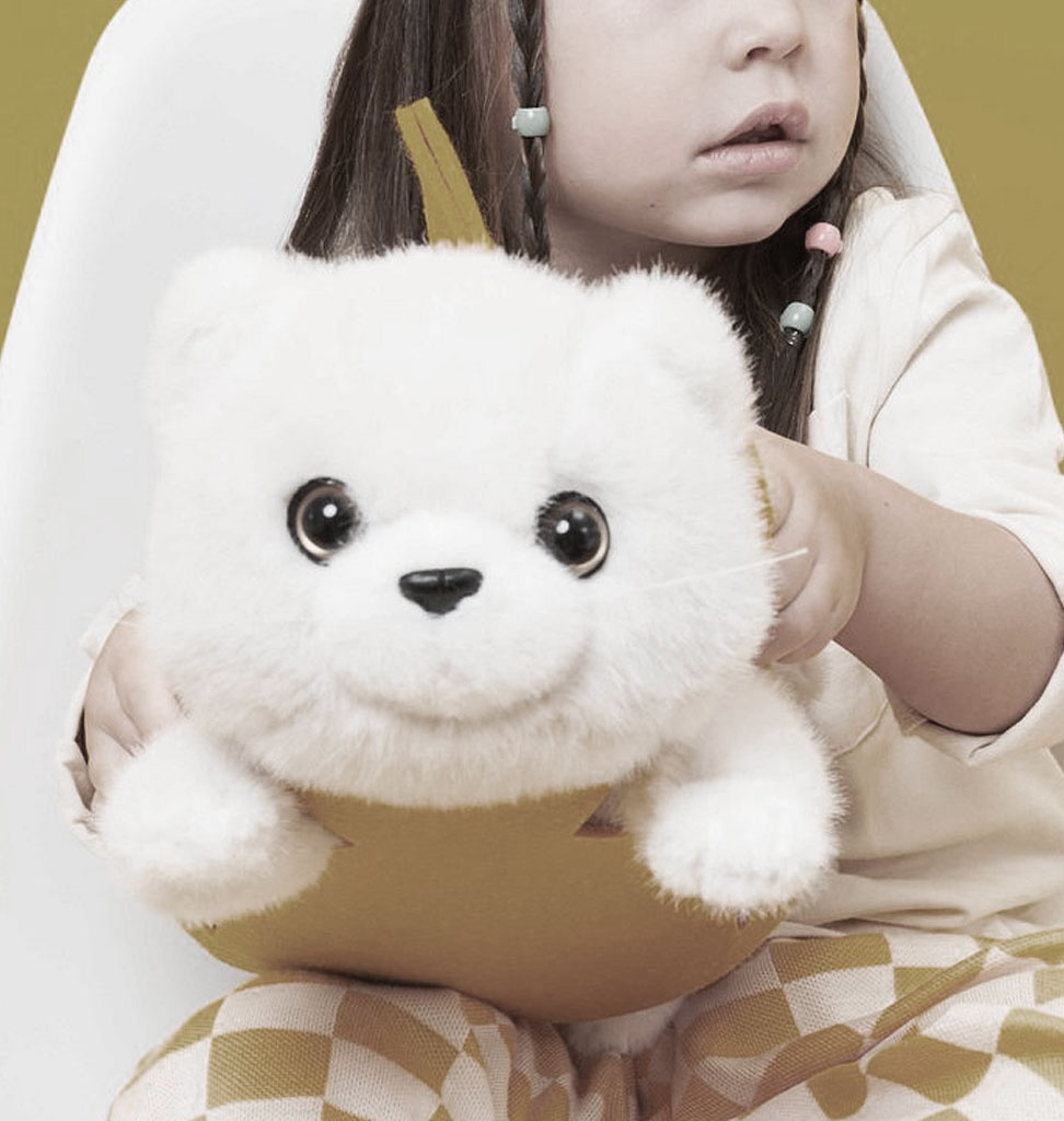 Orange Toys Orange toys witte knuffelkat uit de Milo en Milly collectie