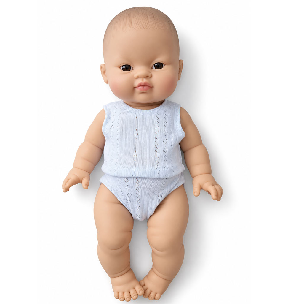Paola Reina poppen Paola Reina Babypuppe Junge Asiatisch mit Unterwäsche 34 cm