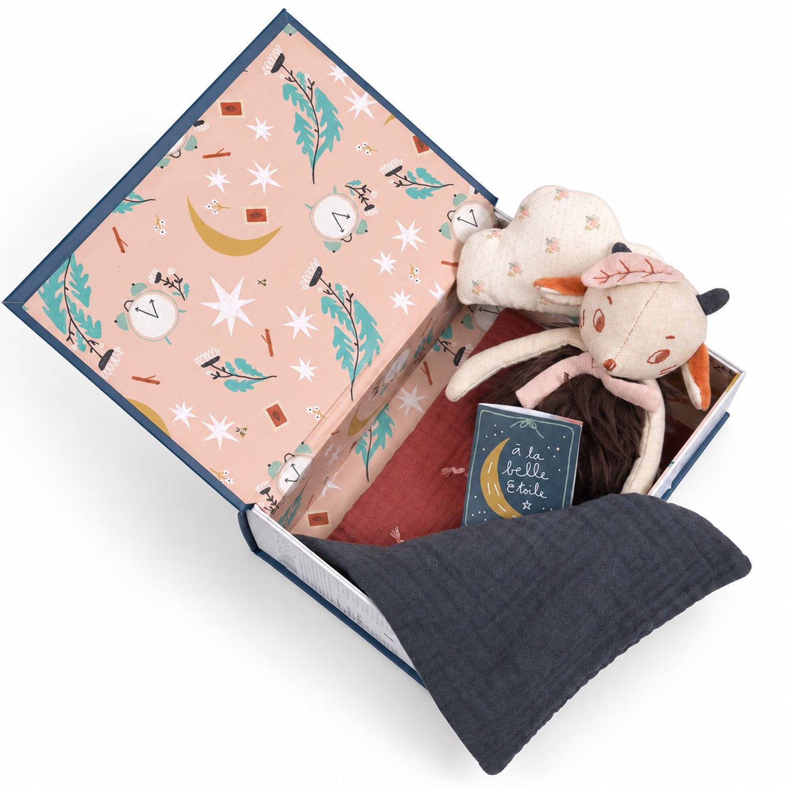 Moulin Roty Moulin Roty Sleep Tight book with cuddly sheep Réglisse