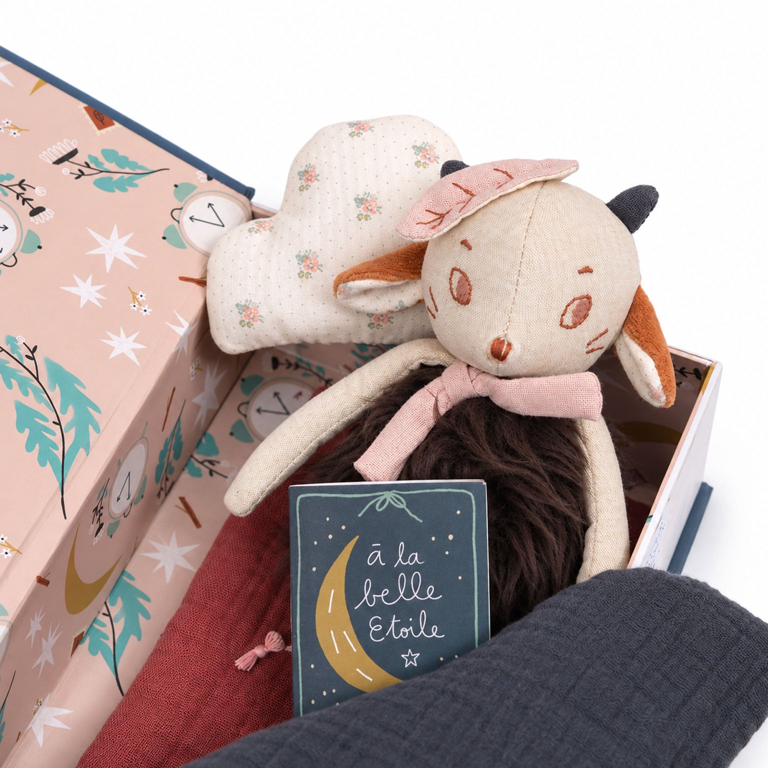 Moulin Roty Moulin Roty Sleep Tight book with cuddly sheep Réglisse