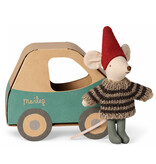 Maileg Maileg Little Brother Christmas mouse with car