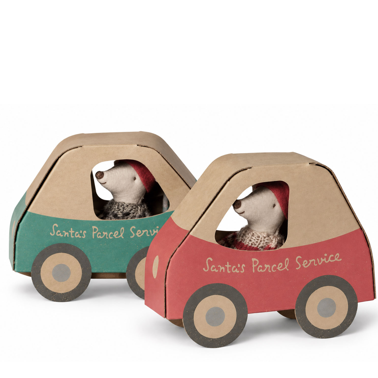 Maileg Maileg Little Brother Christmas mouse with car