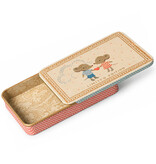 Maileg Maileg metal box with sliding lid and mouse illustration