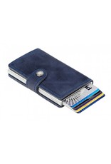 Secrid Secrid Mini Wallet Card Protector Vintage Blue leren uitschuifbare pasjes bescherming portemonnee