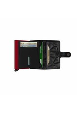 Secrid Secrid Mini Wallet Card Protector Prism Black Red leren uitschuifbare pasjeshouder