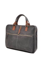 Begrip Trechter webspin Grap Barbarossa Ruvido Leren Laptoptas 17 inch Navy - Cargotravelshop.nl