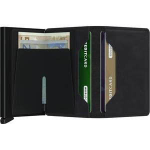 Secrid Secrid Slim Wallet Card Protector Matte Black leren uitschuifbare pasjeshouder