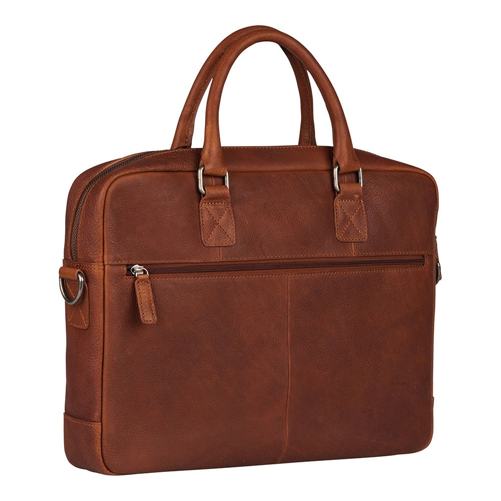 Burkely Burkely Antique Avery leren laptoptas 15" cognac