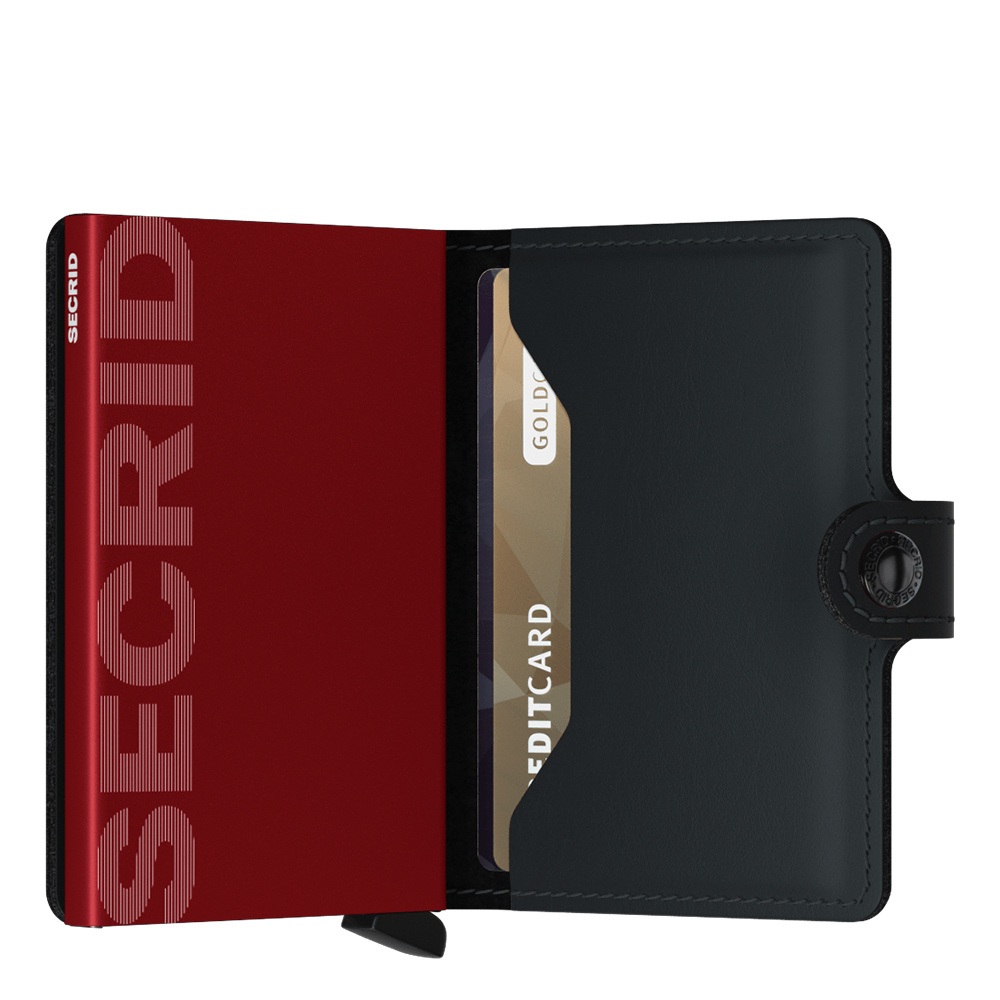 Secrid Secrid Mini Wallet Matte Black & Red leren pasjeshouder