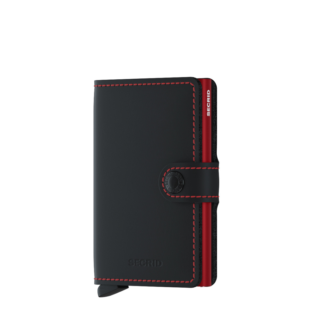 Secrid Secrid Mini Wallet Matte Black & Red leren pasjeshouder