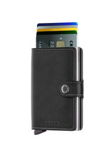 Secrid Secrid Mini Wallet Card Protector zwart leren uitschuifbare pasjeshouder