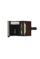 Secrid Secrid Mini Wallet Card Protector Dark Brown leren uitschuifbare pasjes bescherming portemonnee
