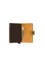 Secrid Secrid Mini Wallet Card Protector Vintage Ochre leren uitschuifbare pasjeshouder