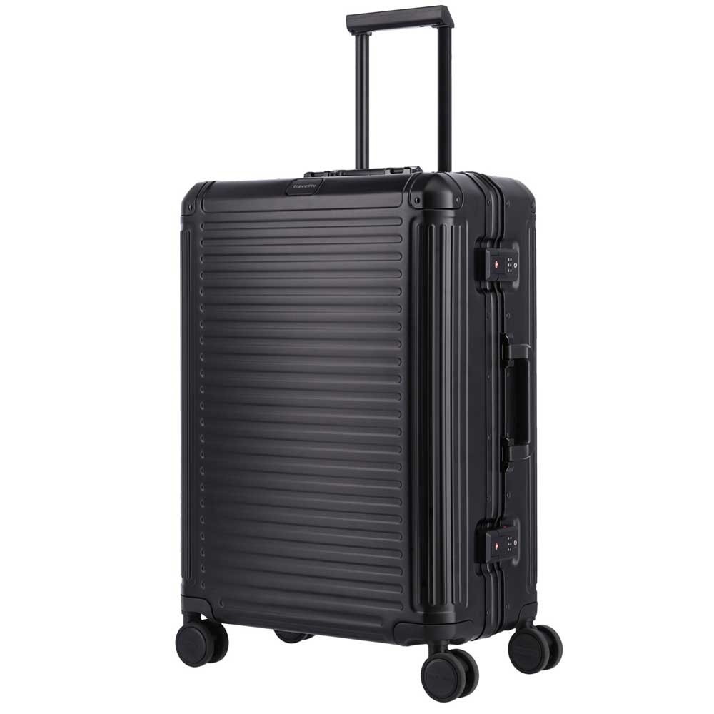 Travelite Travelite Next middenmaat koffer - Luxe Aluminium M Trolley 67cm - medium - zwart