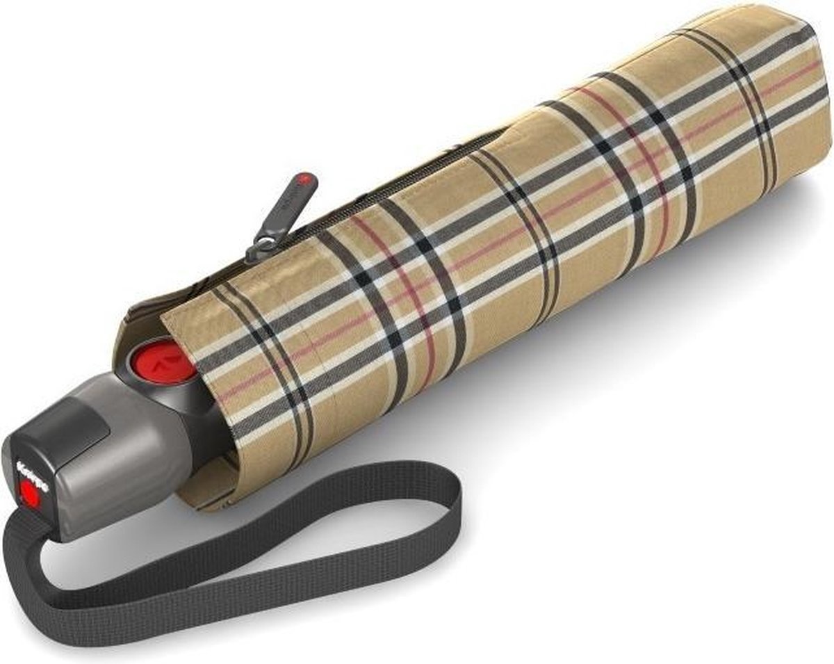 Knirps Knirps T-200 M Duomatic Windproof Paraplu  - Check Beige