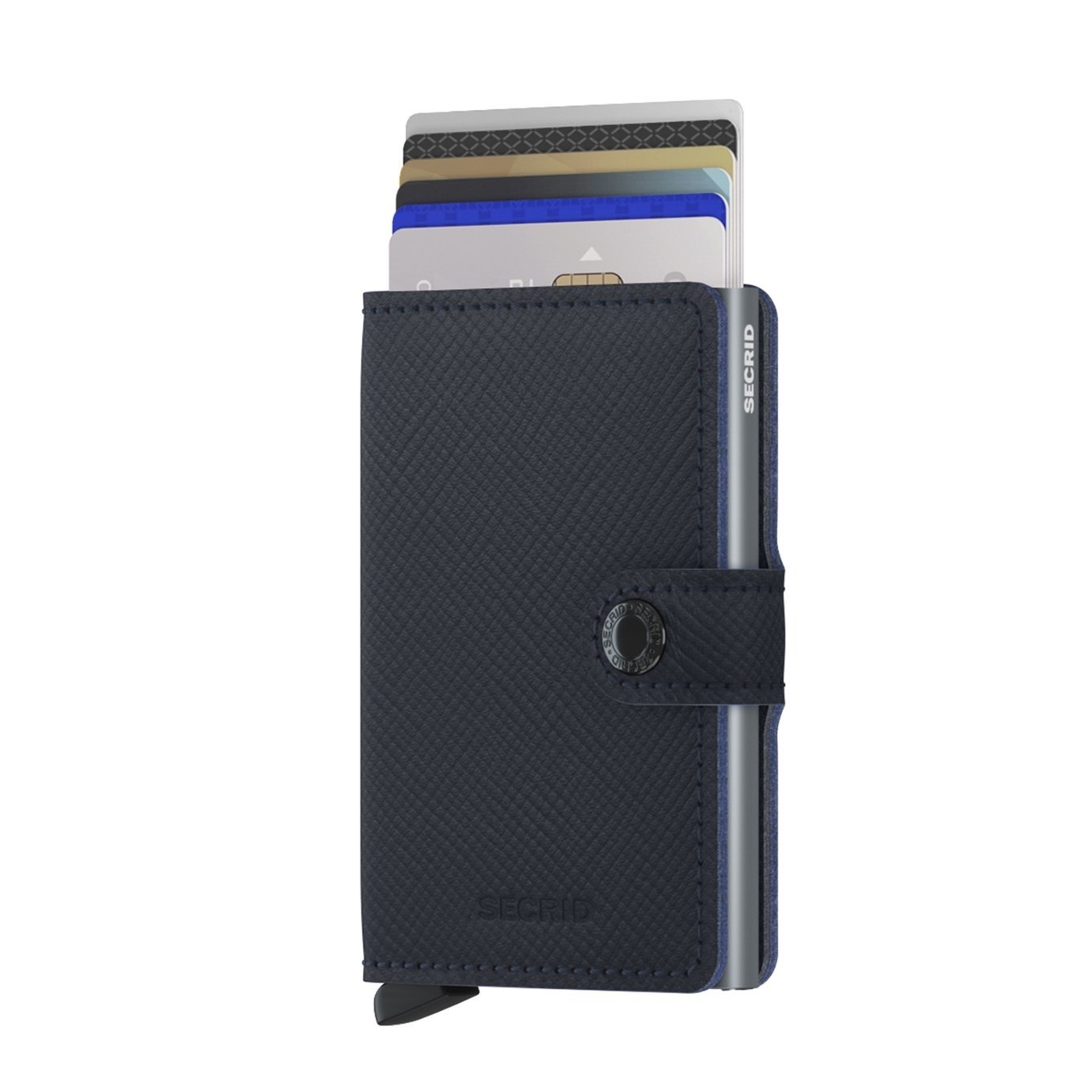 Secrid Secrid Mini Wallet Saffiano Navy - pasjeshouder portemonnee