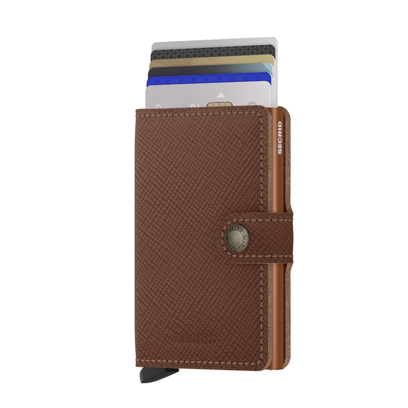 Secrid Secrid Mini Wallet Saffiano Caramel - pasjeshouder portemonnee