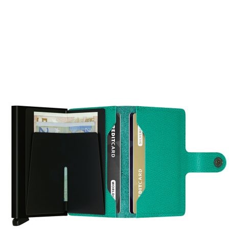 Secrid Secrid Mini Wallet Card Protector Crisple Emerald leren uitschuifbare pasjeshouder