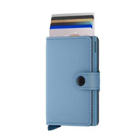 Secrid Blauwe Vegan Secrid Mini Wallet Yard Powder Sky Blue Cardprotector Portemonnee