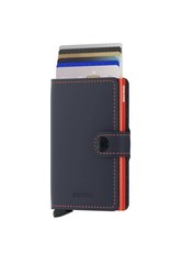 Secrid Secrid Mini Wallet Matte Night Blue / Orange - leren uitschuifbare pasjeshouder portemonnee