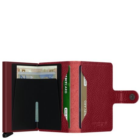 Secrid Secrid Mini Wallet Veg Rosso Bordeaux uitschuifbare pasjeshouder portemonnee