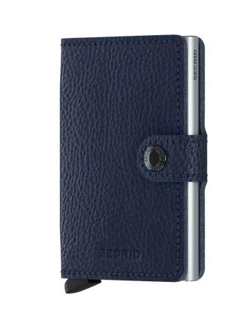 Secrid Secrid Mini Wallet Veg Navy Silver uitschuifbare pasjeshouder portemonnee