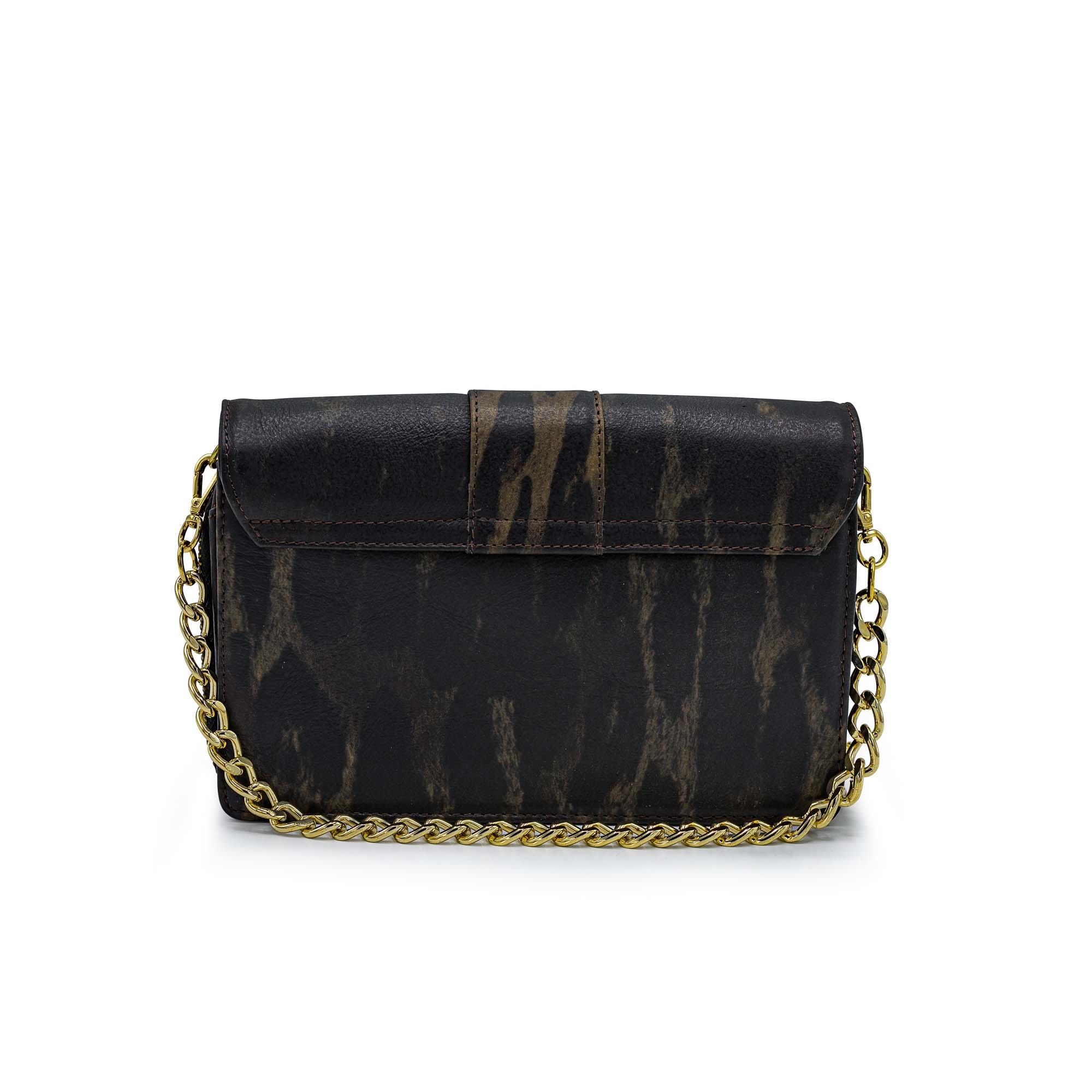 Mosz Mosz Kris Bag Crossbody Telefoontasje - Leopard Shiny Light Gold