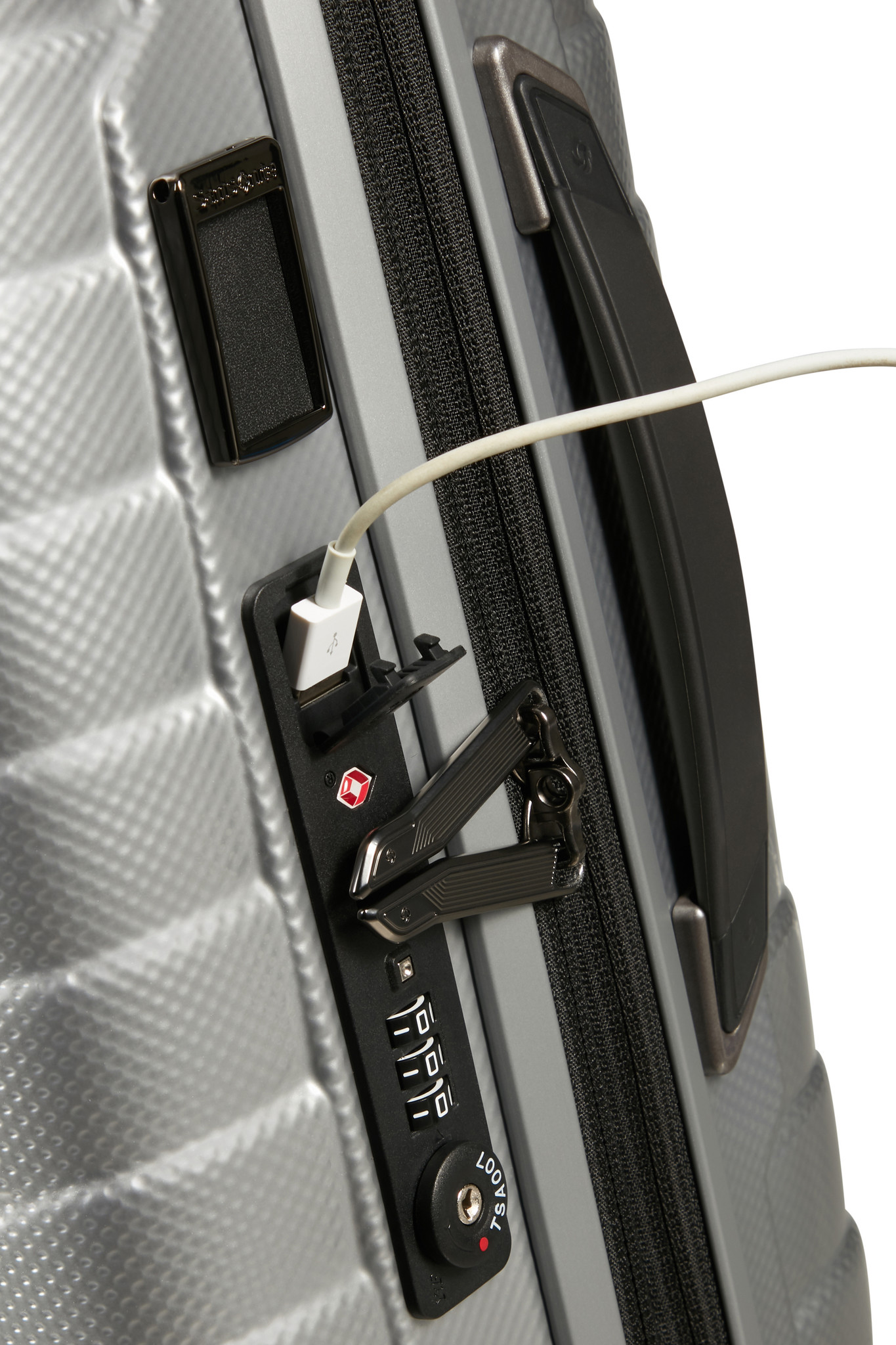 Samsonite Samsonite handbagagekoffer - Proxis - Spinner 55 x 35 exp. Silver