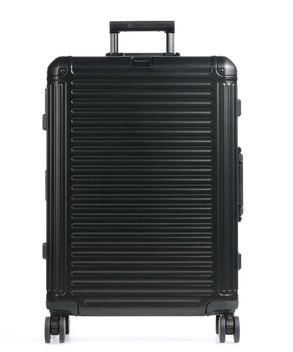 Travelite Travelite Next grote maat koffer - Luxe Aluminium L Trolley 77cm - Large - zwart