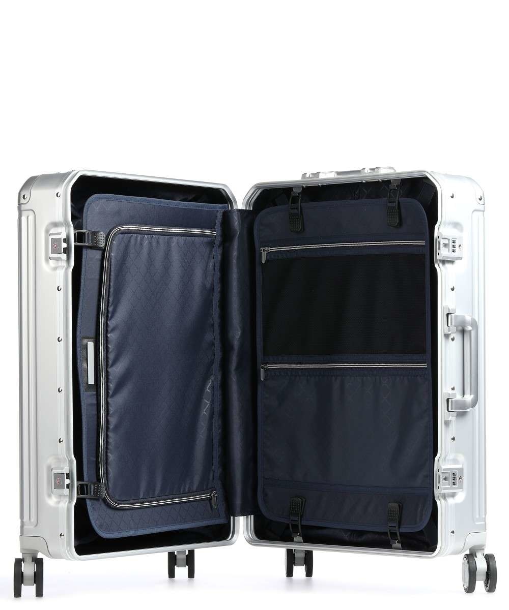 Travelite Travelite Next grote maat koffer - Luxe Aluminium L Trolley 77cm - Large -  zilver