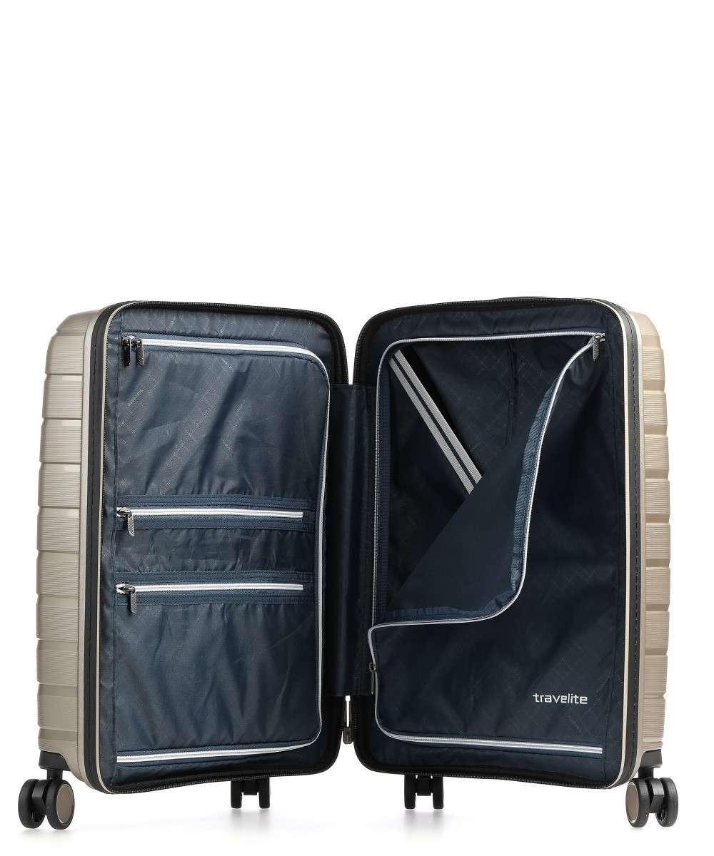 Travelite Travelite Air Base Spinner 55 - harde handbagagekoffer met voorvak - Champagne