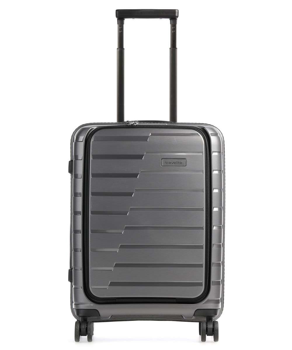 Travelite Air Base Spinner 55 - harde handbagagekoffer met voorvak - Antraciet