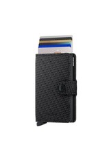 Secrid Secrid Mini Wallet Carbon Black - leren uitschuifbare pasjeshouder