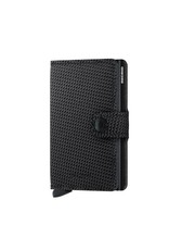 Secrid Secrid Mini Wallet Carbon Black - leren uitschuifbare pasjeshouder