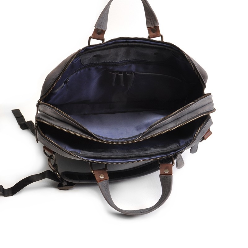 Barbarossa Barbarossa Ruvido Leren convertible backpack Navy