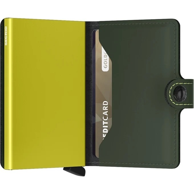 Secrid Secrid Mini Wallet Matte Green & Lime  - leren uitschuifbare pasjeshouder