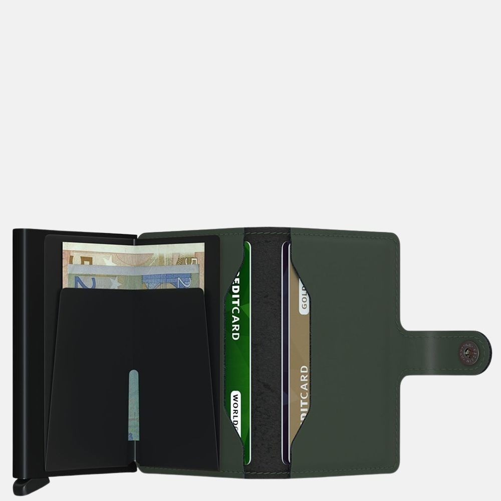 Secrid Secrid Mini Wallet Matte Green Black leren pasjeshouder