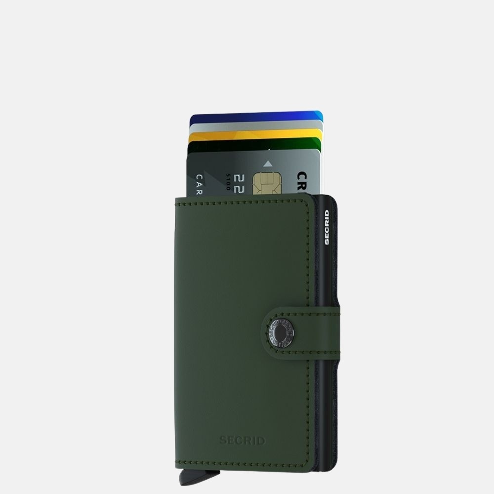 Secrid Secrid Mini Wallet Matte Green Black leren pasjeshouder