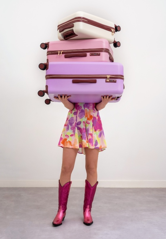 Mosz Mosz Lauren - handbagage dameskoffer - 55cm Violet Tulle