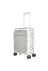 Travelite Next handbagagekoffer - Luxe Aluminium koffer met voorvak - Zilver