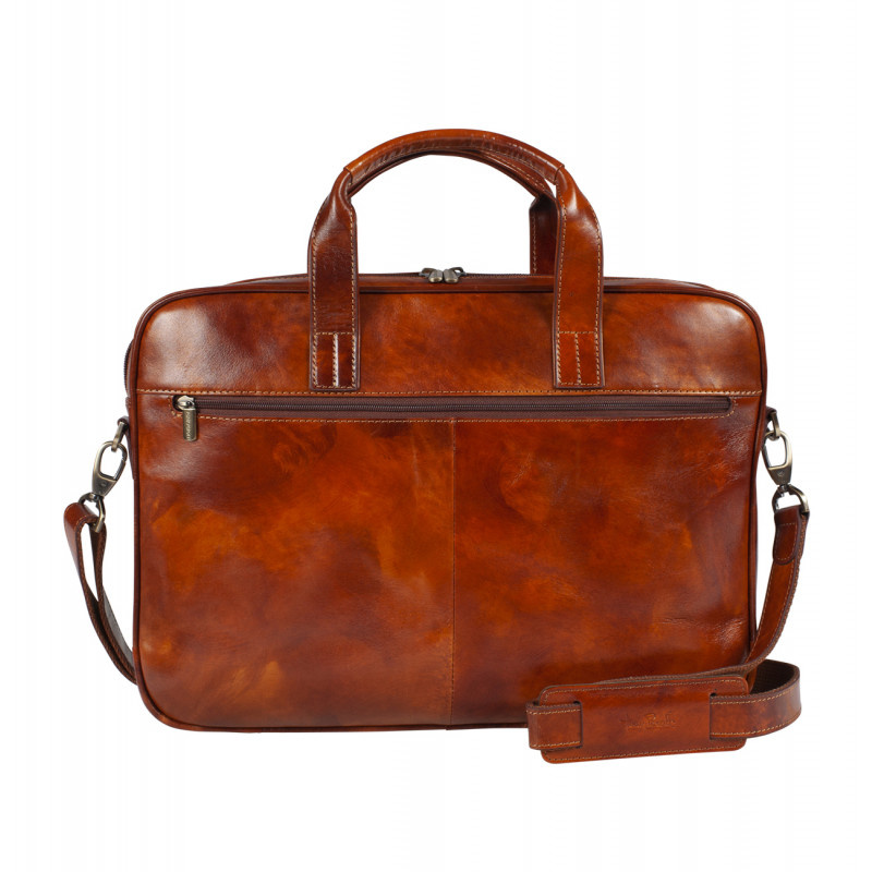 Tony Perotti Tony Perotti Italiaans leren 1 vaks laptoptas - Van Gogh - Cognac