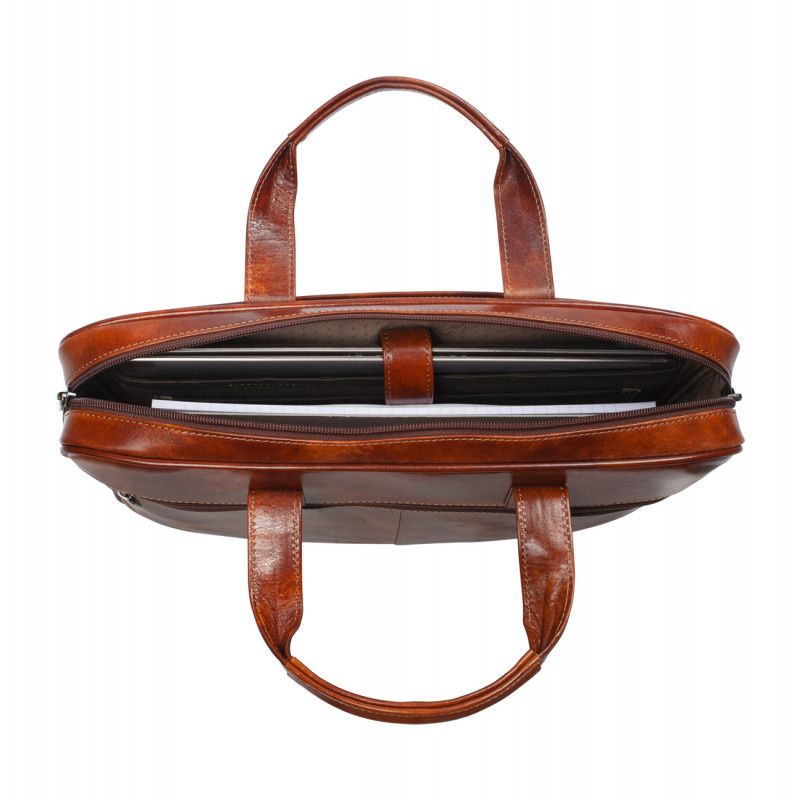 Tony Perotti Tony Perotti Italiaans leren 1 vaks laptoptas - Van Gogh - Cognac