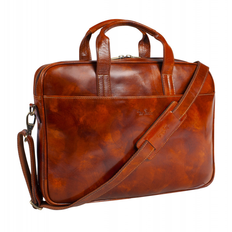 Tony Perotti Tony Perotti Italiaans leren 1 vaks laptoptas - Van Gogh - Cognac