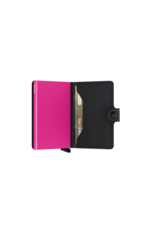 Secrid Secrid Mini Wallet Matte Black & Fuchsia - leren uitschuifbare pasjeshouder