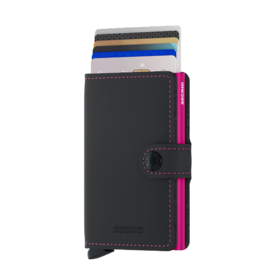 Secrid Secrid Mini Wallet Matte Black & Fuchsia - pasjeshouder