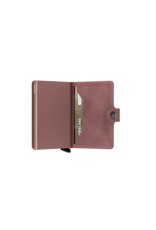 Secrid Secrid Mini Wallet Card Protector Vintage Mauve leren uitschuifbare pasjeshouder