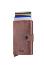 Secrid Secrid Mini Wallet Card Protector Vintage Mauve leren uitschuifbare pasjeshouder