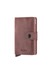 Secrid Secrid Mini Wallet Card Protector Vintage Mauve leren uitschuifbare pasjeshouder