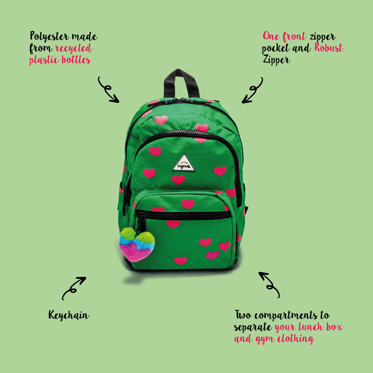 Little Legends Little Legends kinderrugzak Backpack L - Heart