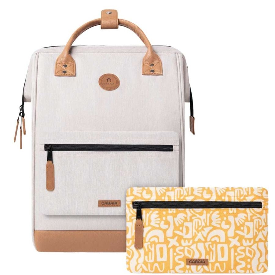 Cabaia Cabaia Adventurer Large school rugzak 15" laptopvak - Arequipa Creme